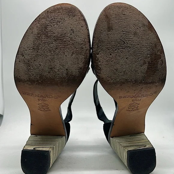 Bernardo Stylish Hayden Black Suede Ankle Strap Block Heel Shoes *Size 6.5* 🌺🌺 - Picture 7 of 7